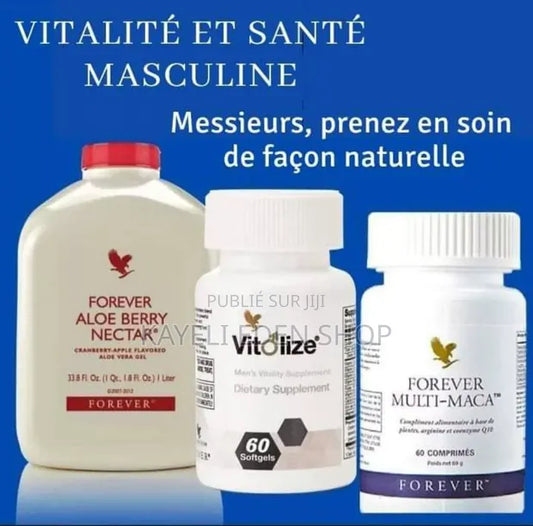 Pack Vitalité & Énergie Masculine – Multi‑Maca + Berry Nectar + Vitolize for Men